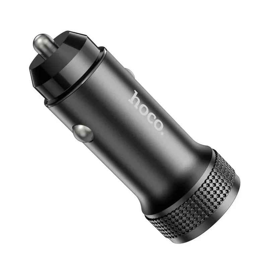 Hoco Z49B Dual-Port Car Charger 38W | USB-C PD & USB-A QC Fast Charging