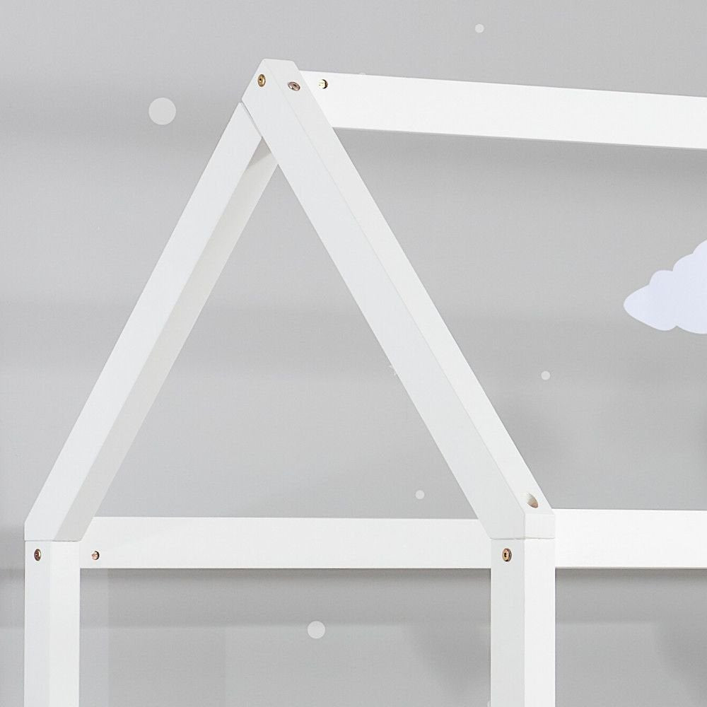 White single kid bed frame from Sue-E Furniture, featuring a sturdy design and clean, modern look suitable for children’s bedrooms.