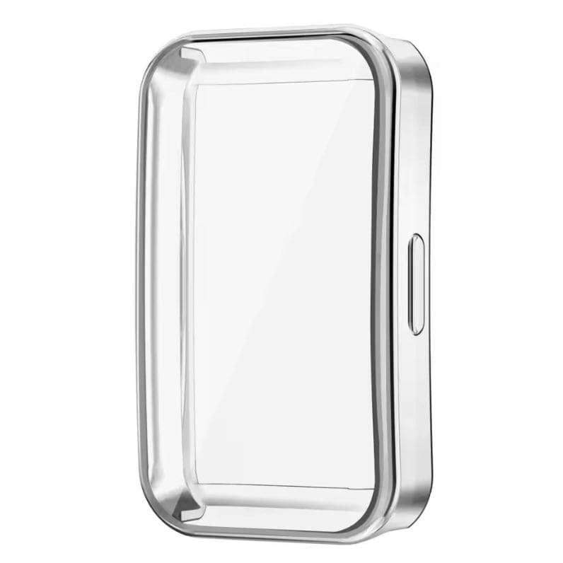 Transparent protective case for Huawei Band 10, designed to guard the watch screen from scratches and impacts.