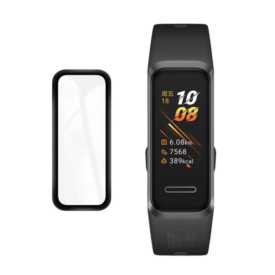 Habicare Huawei Band 4 screen protectors, pack of 5, clear watch screen protectors for maintaining display durability.