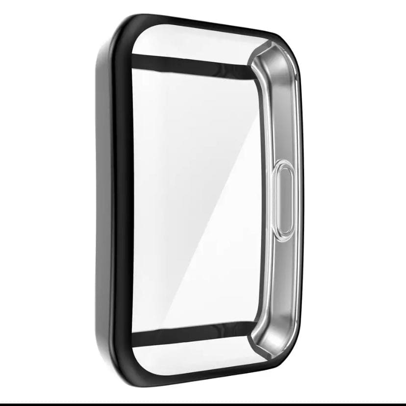 Black protective case for Huawei Band 6, designed to safeguard the smartwatch with a snug fit and durable material.