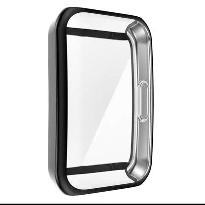 Black protective case for Huawei Band 6, designed to safeguard the smartwatch with a snug fit and durable material.