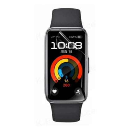 Hydrogel screen protectors for Huawei Band 8 and 9, black watch screen protectors in a pack of six, designed for durability and protection.