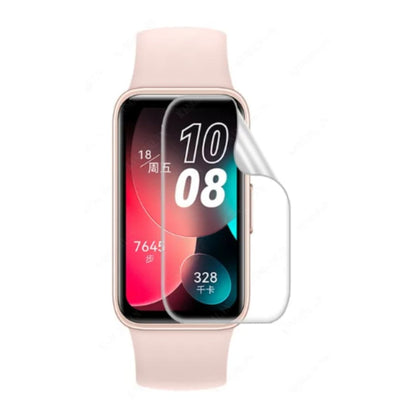 Hydrogel screen protectors for Huawei Band 8 and Band 9, pack of 6, designed to protect smartwatch screens.