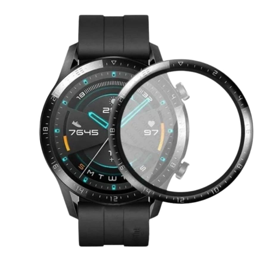 Huawei GT 2 46mm watch screen protector by That Watch Shop, showing a clear transparent film over the watch display.