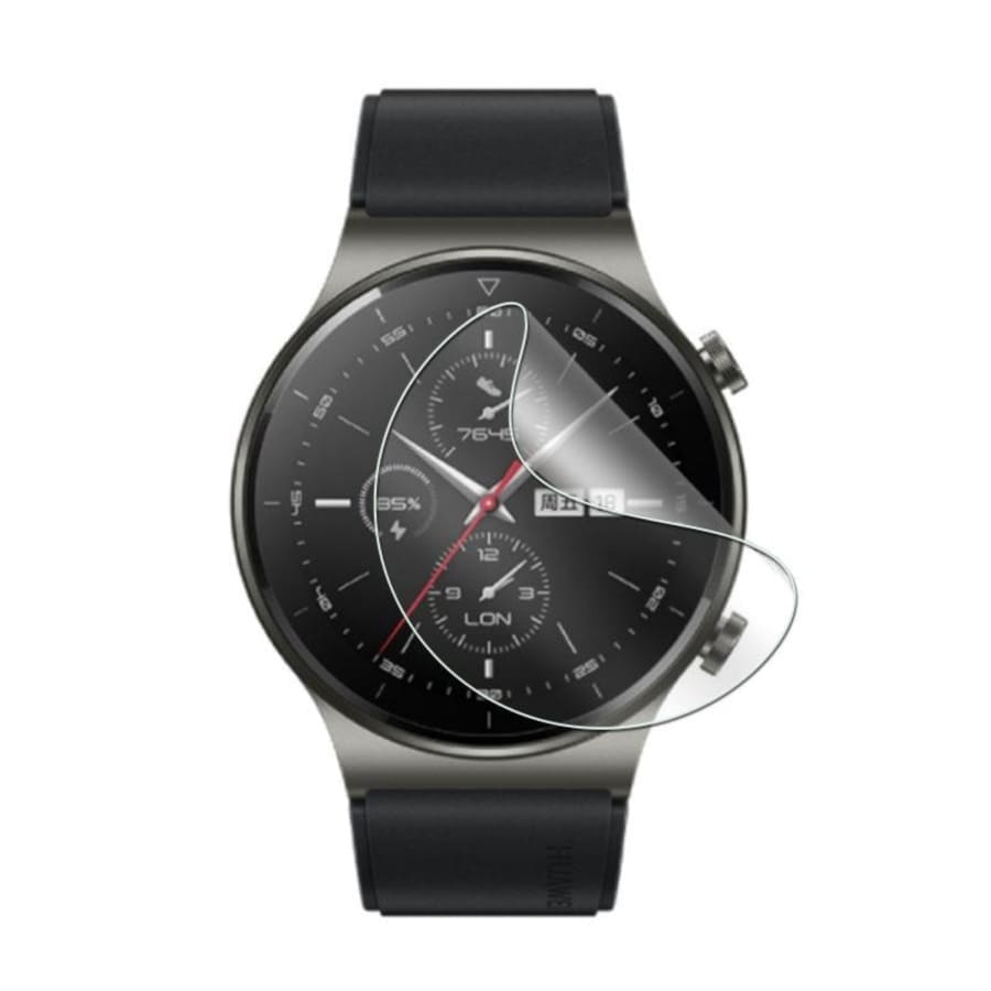 Six hydrogel screen protectors for Huawei GT 2 Pro smartwatch, designed to shield the watch screen from scratches and impacts.