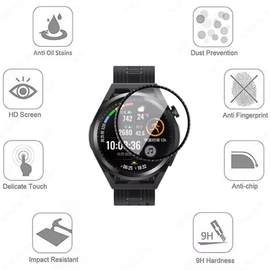 Huawei GT Runner watch screen protector by That Watch Shop, clear protective film fitting the smartwatch screen.
