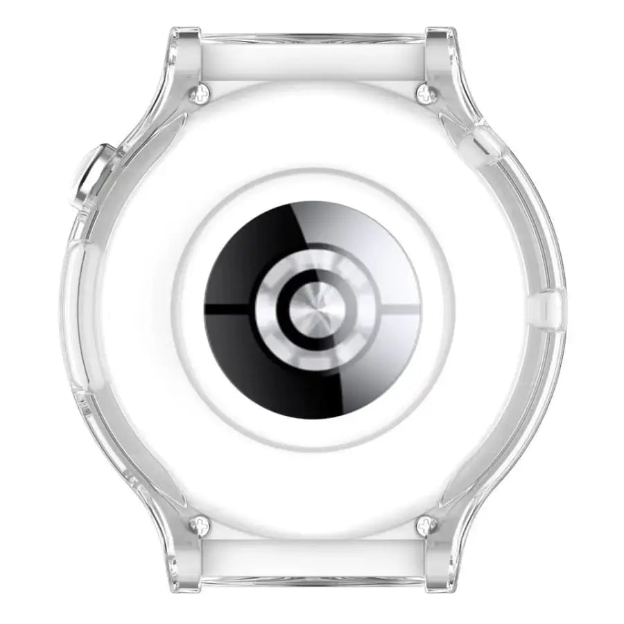 Clear protective case for Huawei GT3 Pro 43mm smartwatch by Habicare, showing the transparent design fitting the watch.