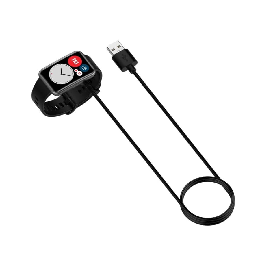 Black USB watch charger for Huawei, designed for easy charging of smartwatch, compact and portable, by That Watch Shop.