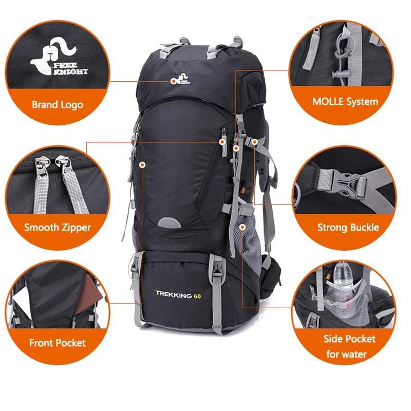 60L Camping Backpack – Ideal for Hiking, Climbing and Mountaineering ECOTREK