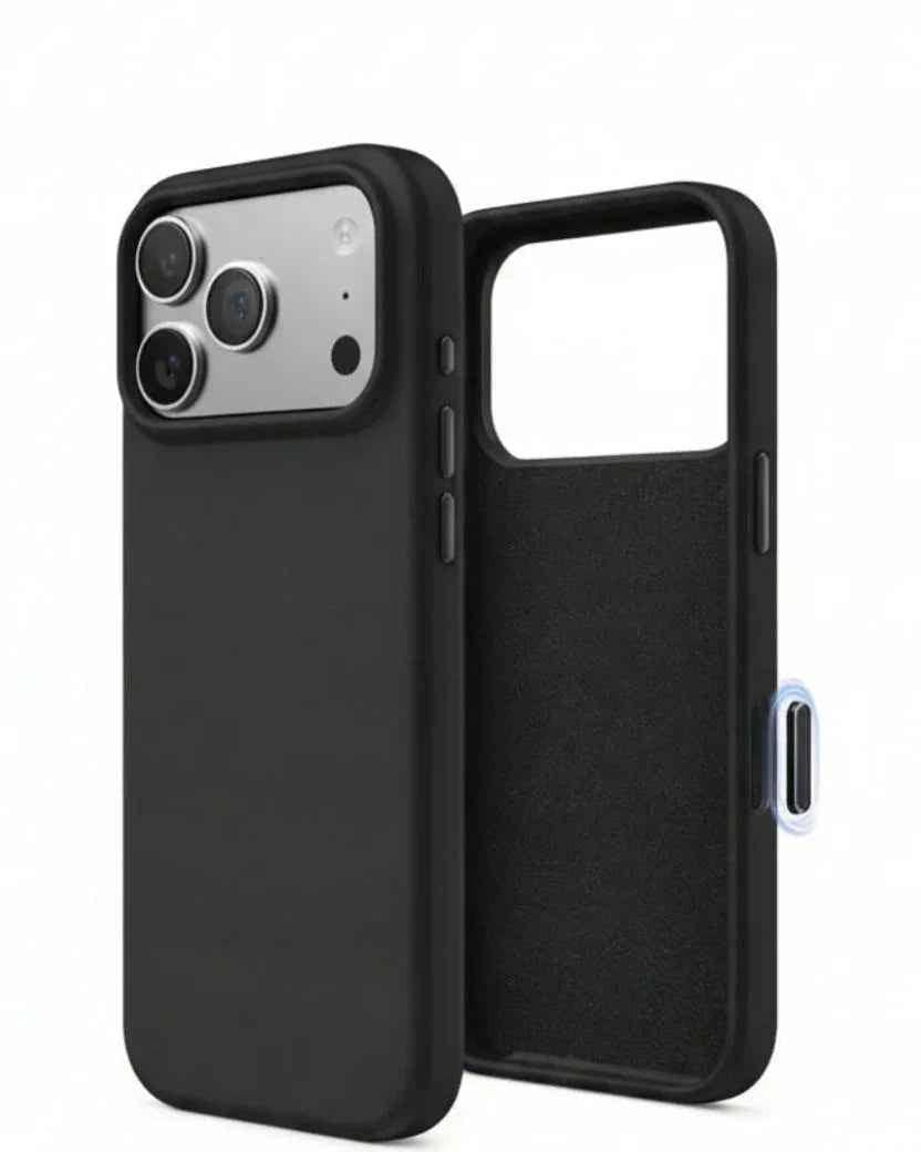 iPhone 17 Pro Black Silicone Case – Soft Protective Cover