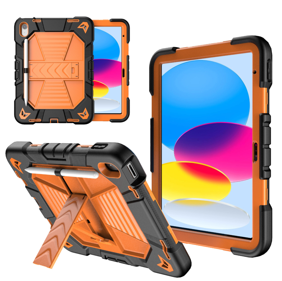 Apple iPad Air 11-Inch M2 Rugged Shockproof Case with Kickstand (Orange)