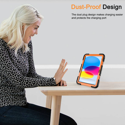 Apple iPad Air 11-Inch (M3) 2025 Rugged Shockproof Case with Kickstand (Orange) - ShopHub