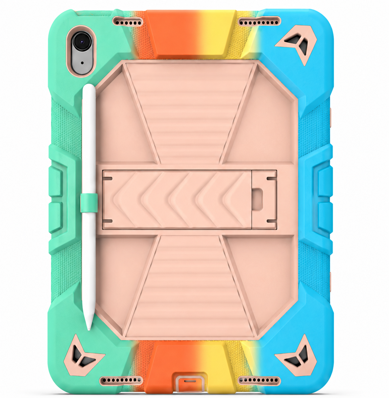Apple iPad Air 11-Inch (M3) 2025 Rugged Shockproof Case with Kickstand(Rainbow) - ShopHub