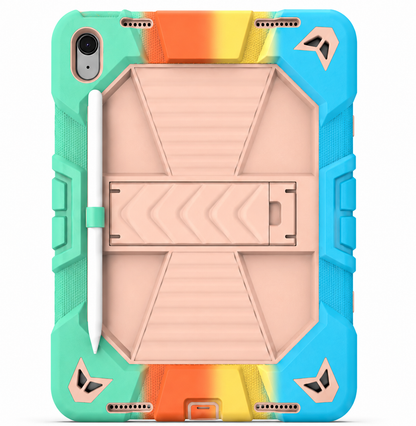 iPad Air 5th Generation (10.9 Inch) Rugged Shockproof Case with Kickstand (Rainbow) - ShopHub