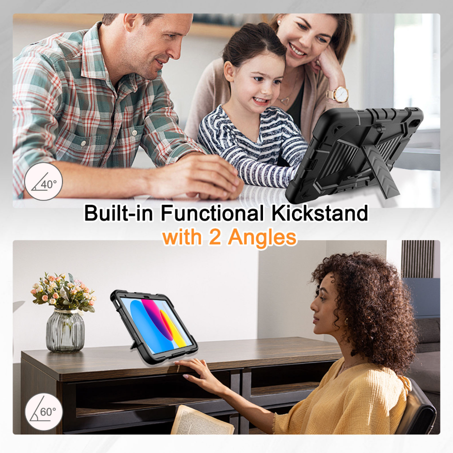 iPad Air 5th Generation (10.9 Inch) Rugged Shockproof Case with Kickstand - ShopHub