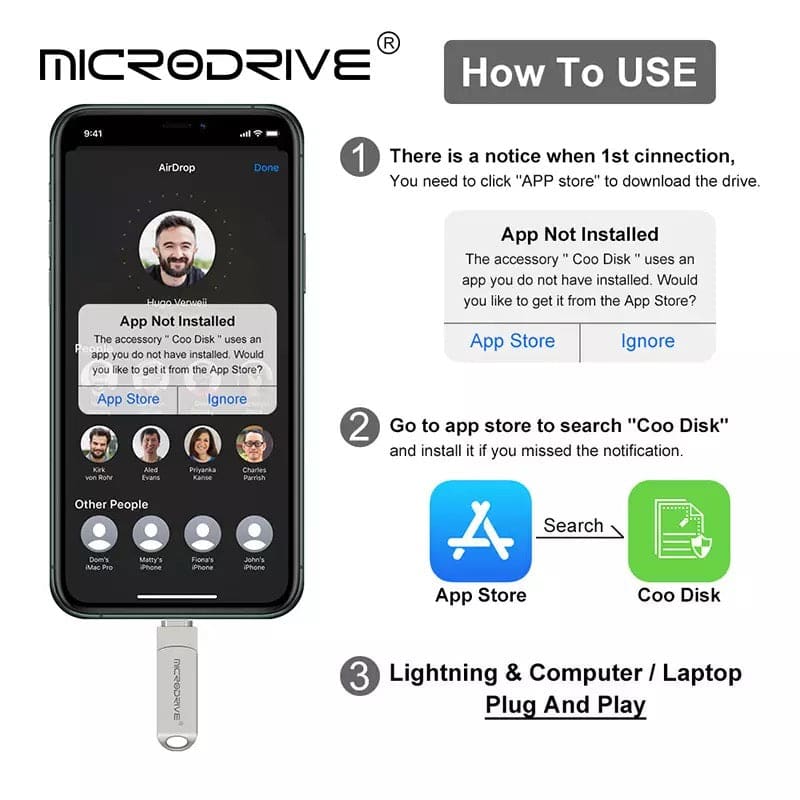 Flash Drive for iPad / iPhone - 64GB 9eight5