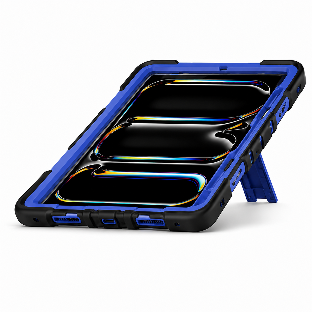 iPad Pro 13-Inch (M5) 2025 Rugged Shockproof Case with Kickstand (Blue) - ShopHub