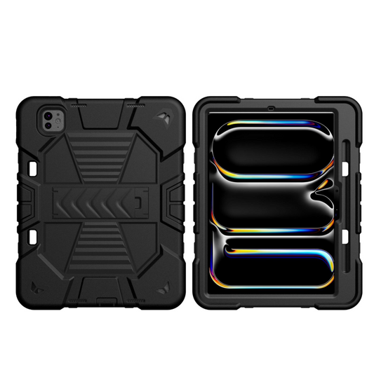 iPad Pro 13-Inch (M5) 2025 Rugged Shockproof Case with Kickstand (Black)