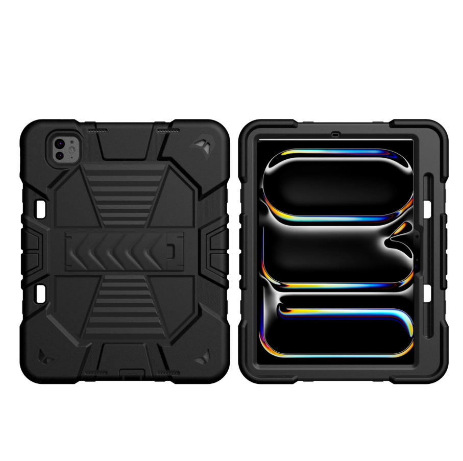 iPad Pro 11-Inch (M5) 2025 Rugged Shockproof Case with Kickstand (Black)