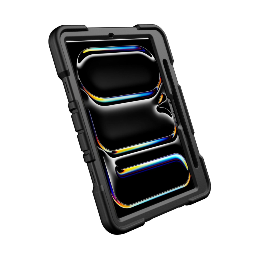 iPad Pro 11-Inch (M5) 2025 Rugged Shockproof Case with Kickstand (Black) - ShopHub
