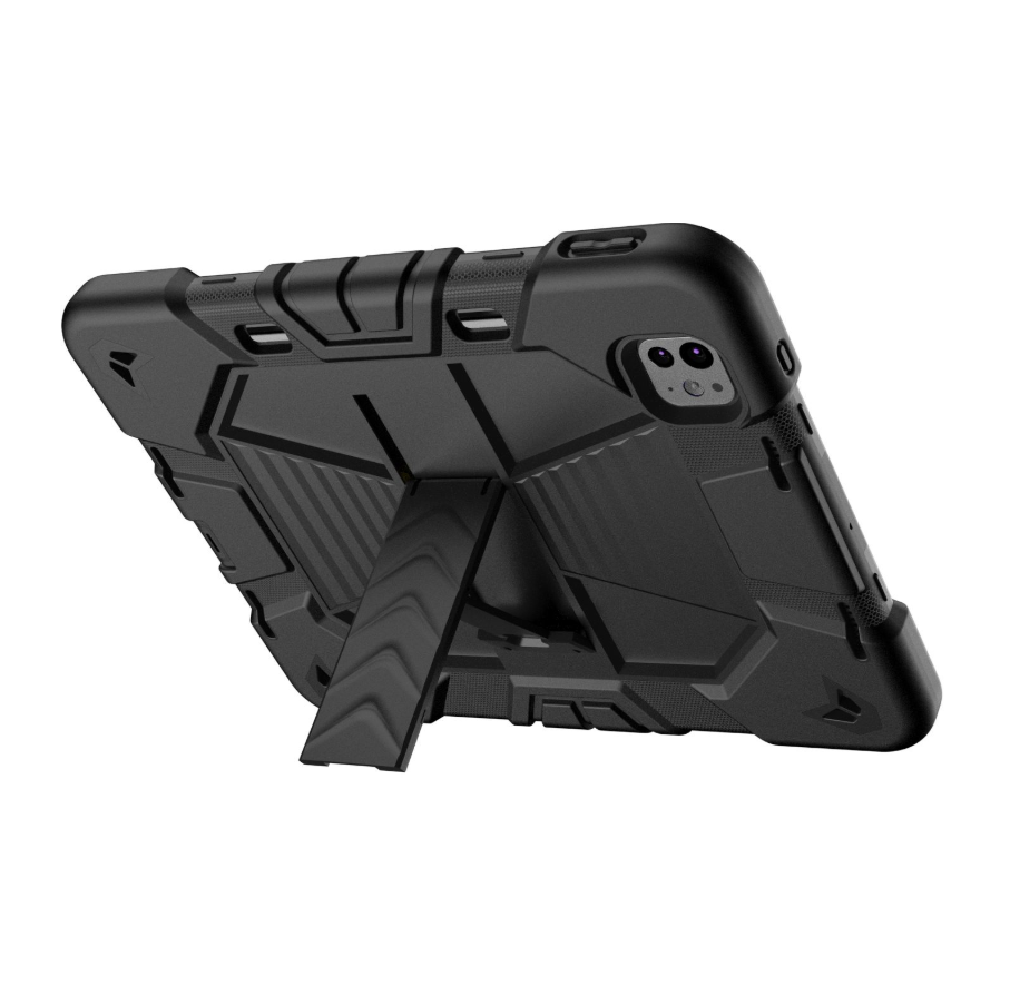 iPad Pro 13-Inch (M4) 2024 Rugged Shockproof Case with Kickstand (Black)