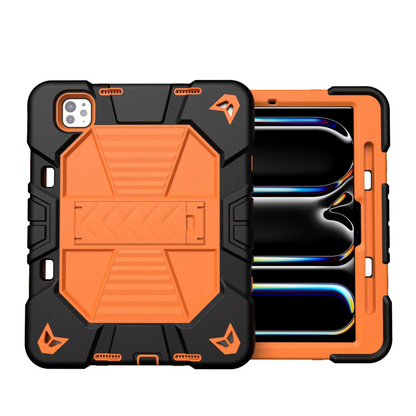 iPad Pro 11-Inch (M4) 2024 7th Gen Rugged Shockproof Case with Kickstand (Orange)