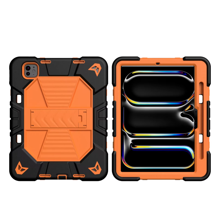 iPad Pro 13-Inch (M5) 2025 Rugged Shockproof Case with Kickstand (Orange)
