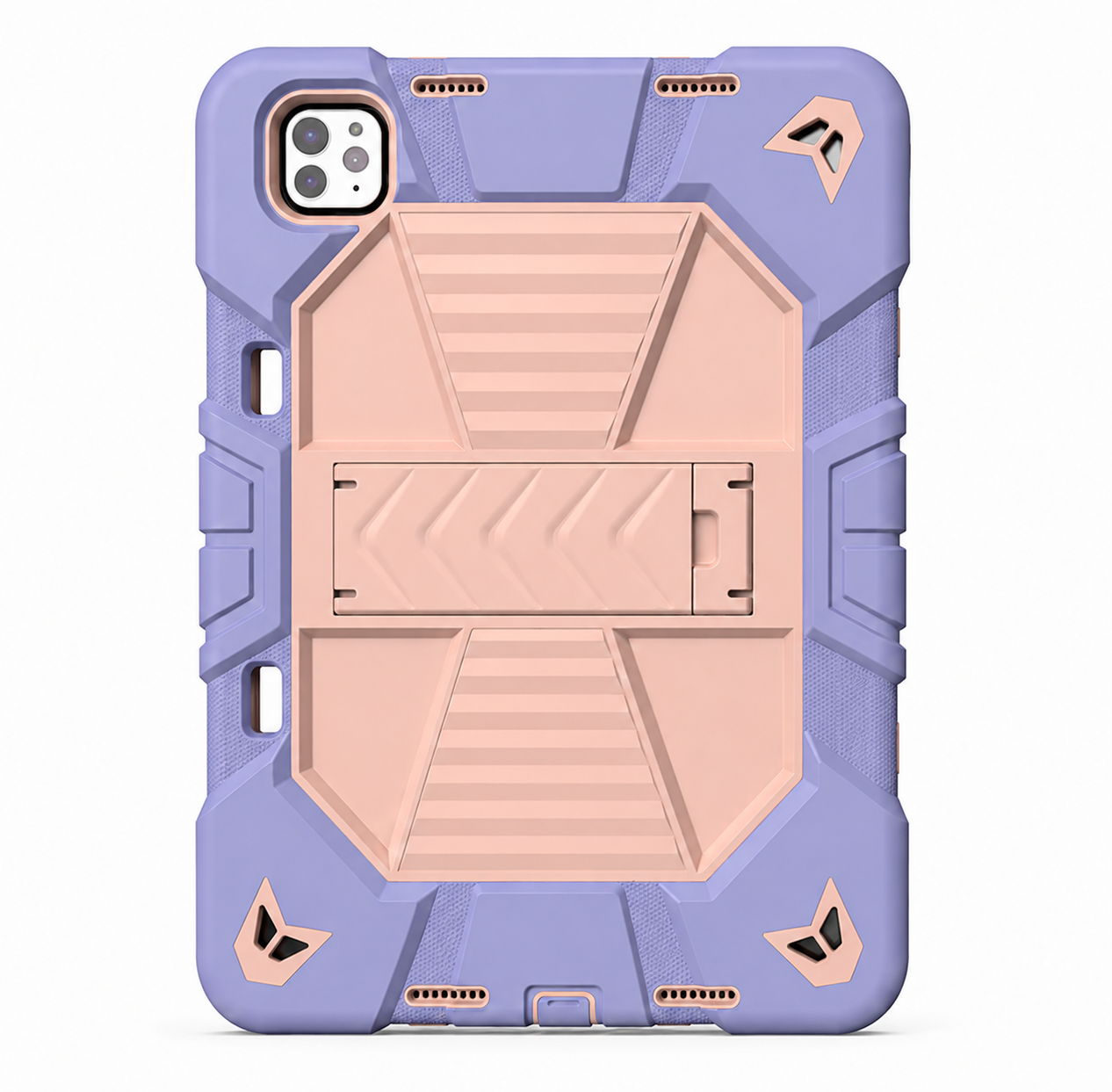 iPad Pro 11-Inch (M5) 2025 Rugged Shockproof Case with Kickstand (Pink) - ShopHub