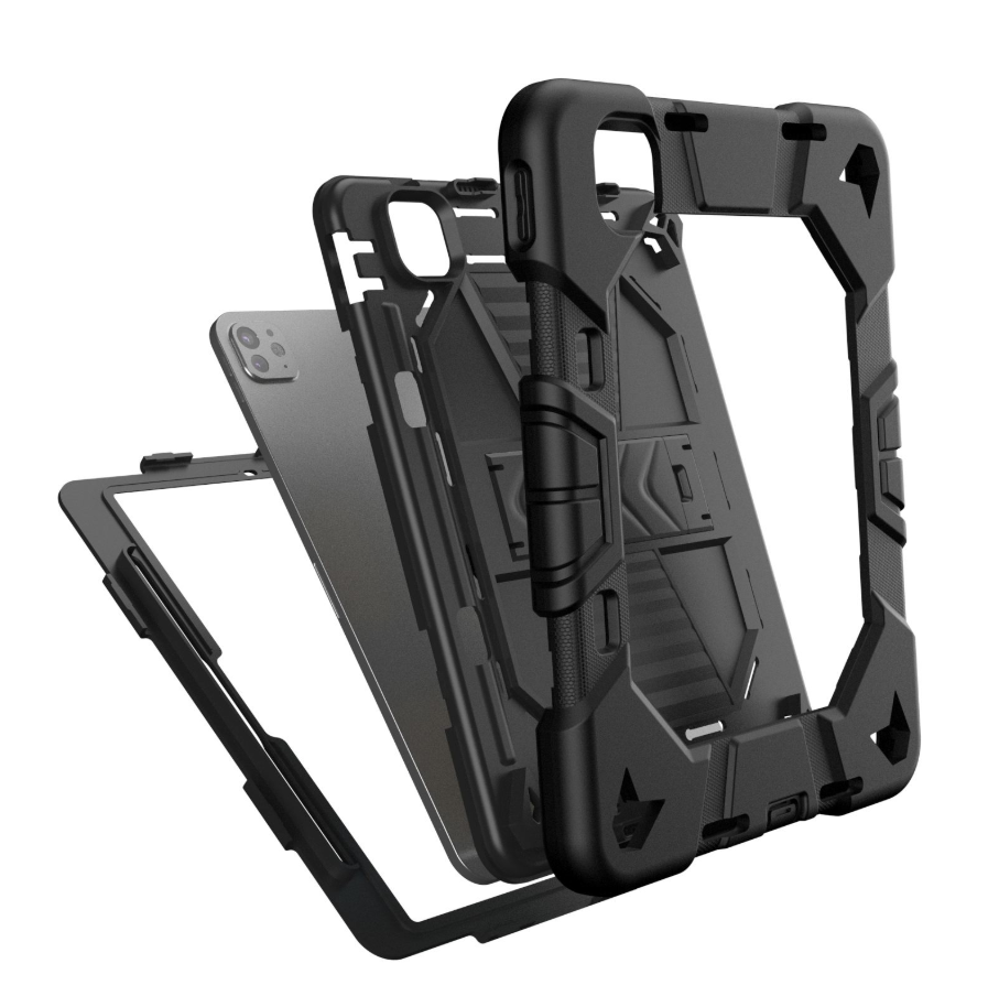 iPad Pro 11-Inch (M5) 2025 Rugged Shockproof Case with Kickstand (Black)