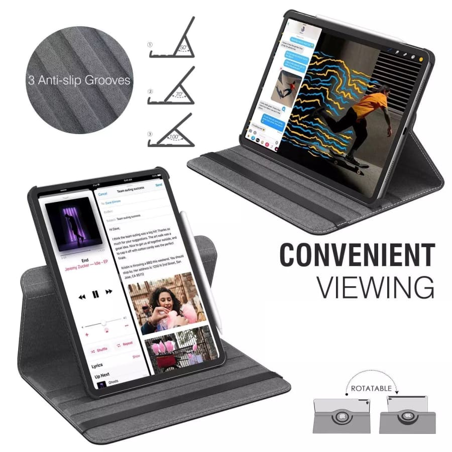 Synthetic Leather Cover for iPad Pro 12.9” - 3rd gen (2018) (Black) 9eight5