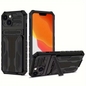 iPhone 15 Heavy Duty Shockproof Case With Card Holder & Kickstand (Black) - ShopHub