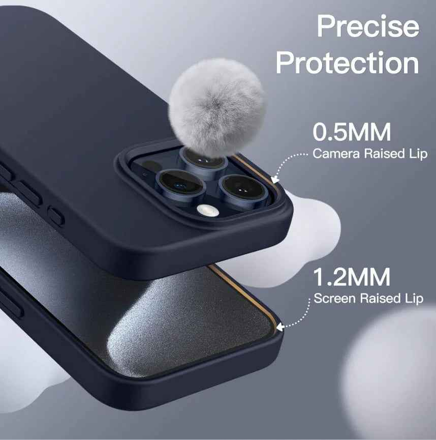 iPhone 14 Pro Max Silicone Case – Soft Protective Cover (Black, Blue, Red)