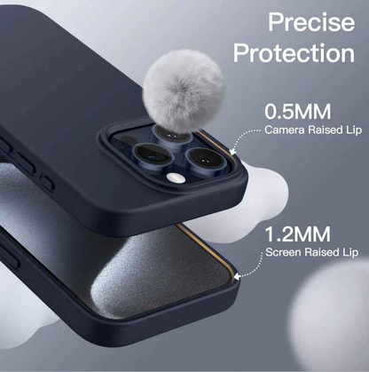 iPhone 14 Pro Max Silicone Case – Soft Protective Cover (Black, Blue, Red)