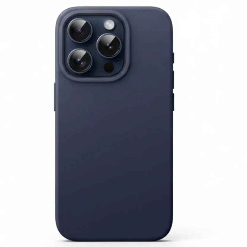 iPhone 15 Pro Max Silicone Case – Soft Protective Cover (Black, Blue, Red)