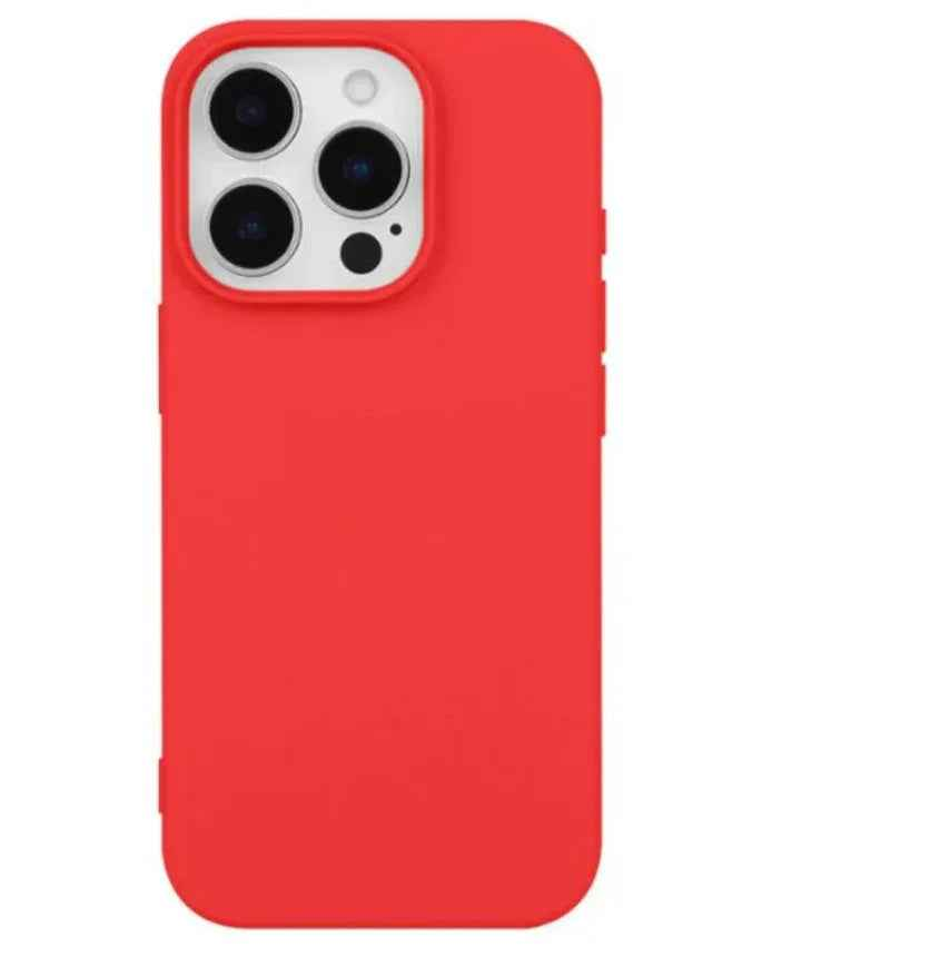 iPhone 14 Pro Silicone Case – Soft Protective Cover (Black, Blue, Red)