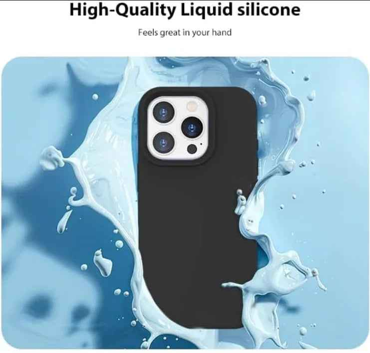 iPhone 15 Pro Silicone Case – Soft Protective Cover (Black, Blue, Red)