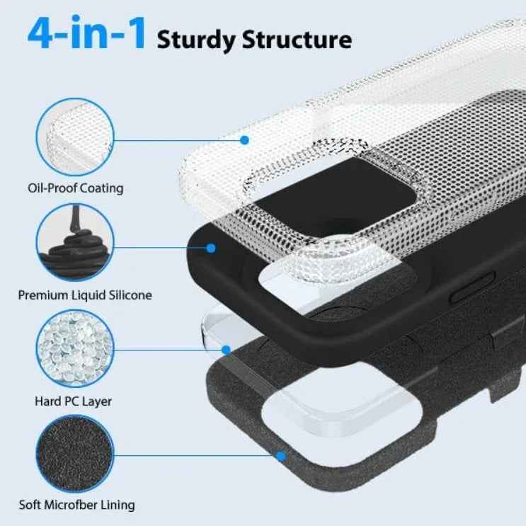 iPhone 16 Pro Silicone Case – Soft Protective Cover (Black, Blue, Red)