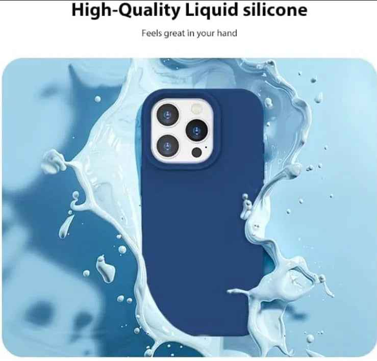 iPhone 16 Pro Silicone Case – Soft Protective Cover (Black, Blue, Red)