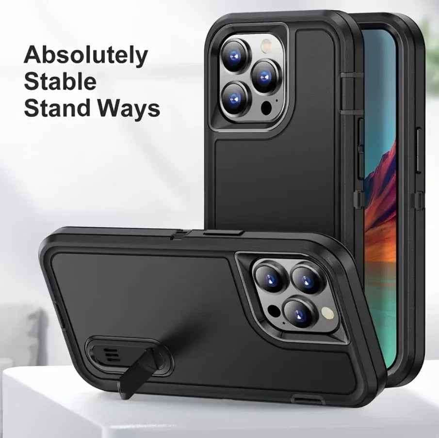 IPhone 16 Pro Triple Layer Armor Hard Case with Kickstand