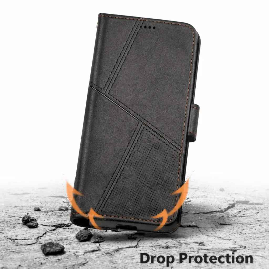 iPhone 11 Pro Max Flip Wallet Case Cowhide Finish Dot Pattern – 3 Card Slot & Back Magnet Closure