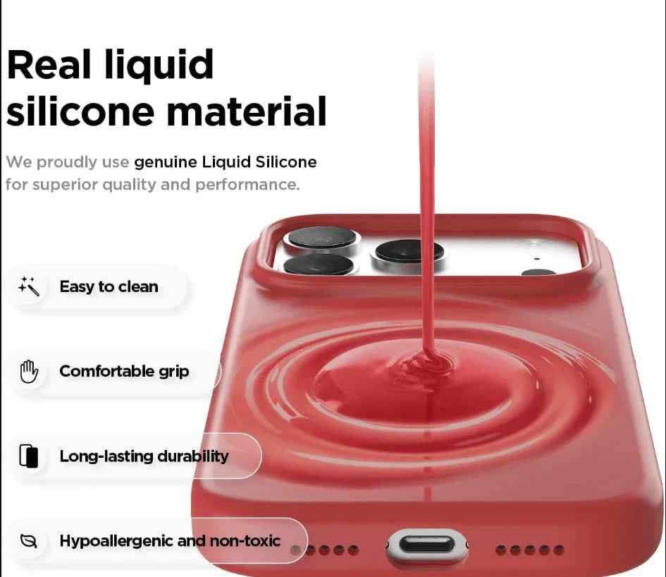 iPhone 17 Pro Max Red Silicone Case – Soft Protective Cover