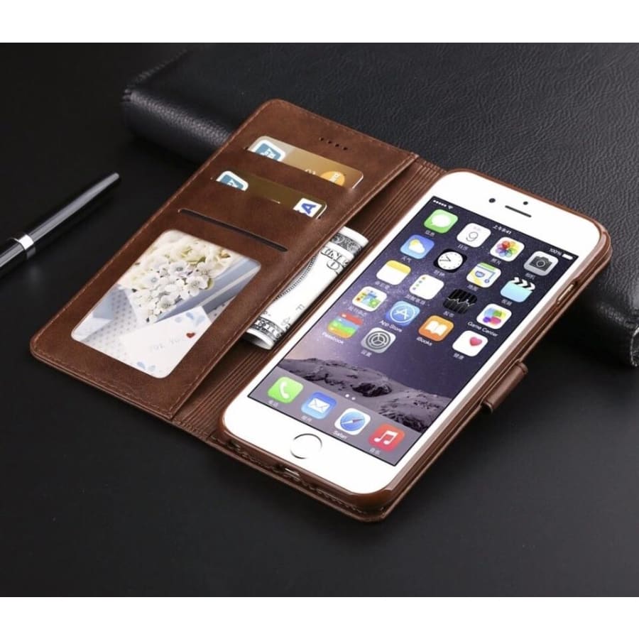 Flip Case for iPhone 7 Plus / 8 Plus (Brown) 9eight5