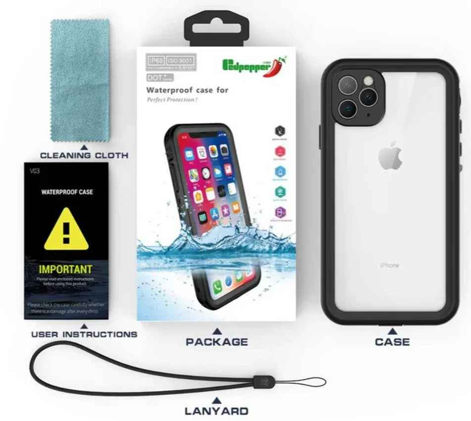 iPhone 13 Pro Waterproof Case Redpepper Full Protective Cover