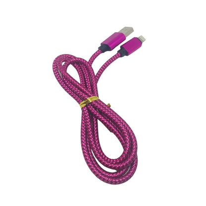 Red wine 2-meter iPhone and iPad charger cable by 9eight5, color-changing magenta and blue phone accessory for charging devices.