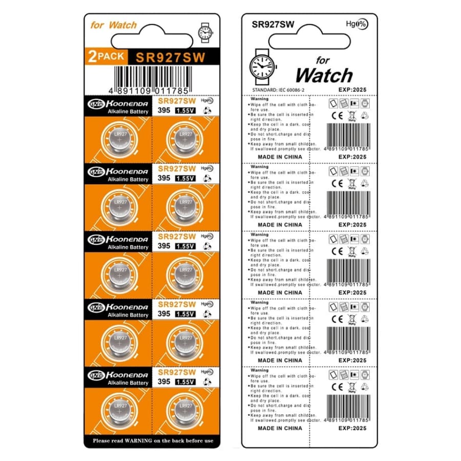 399 / 395 / SR927SW Watch Batteries for Koonenda (10 Pack) That Watch Shop