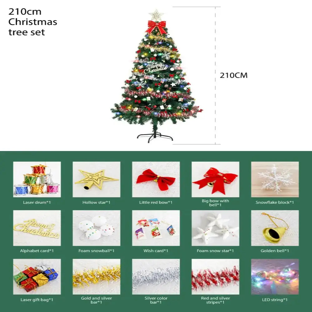 Large Christmas Tree (1.5/1.8/2.1M) with 4M 30-LED Colourful Lights Habicare