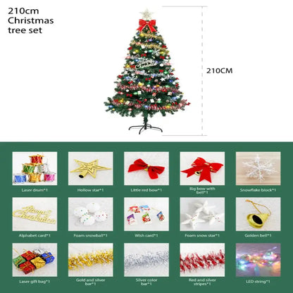 Large Christmas Tree (1.5/1.8/2.1M) with 4M 30-LED Colourful Lights Habicare