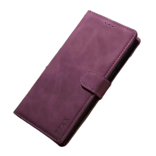 Leather Card Slot Flip Case for Samsung Galaxy Series (Wine Red) Habicare
