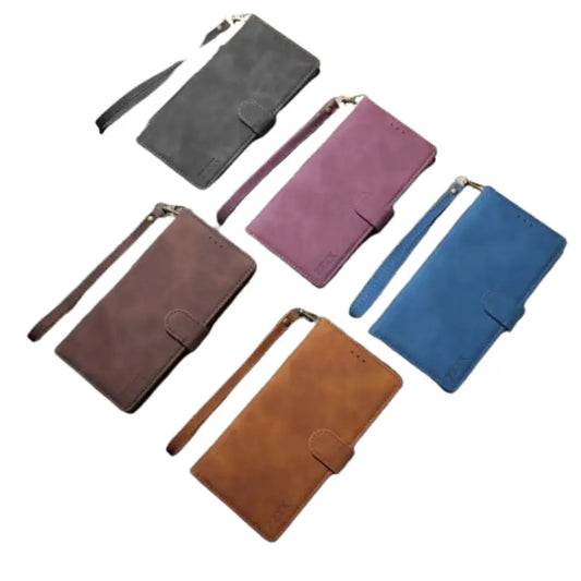 Leather Card Slot Flip Case for Samsung Galaxy Series (Wine Red) Habicare